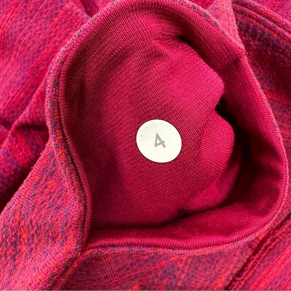 Lululemon Wunder Under Crop II red pink berry space dye leggings 4 - Picture 5 of 16